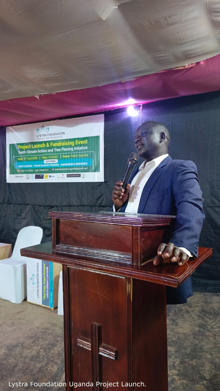 Pader Town Council Mayor speaks at a Lystra Foundation project launch